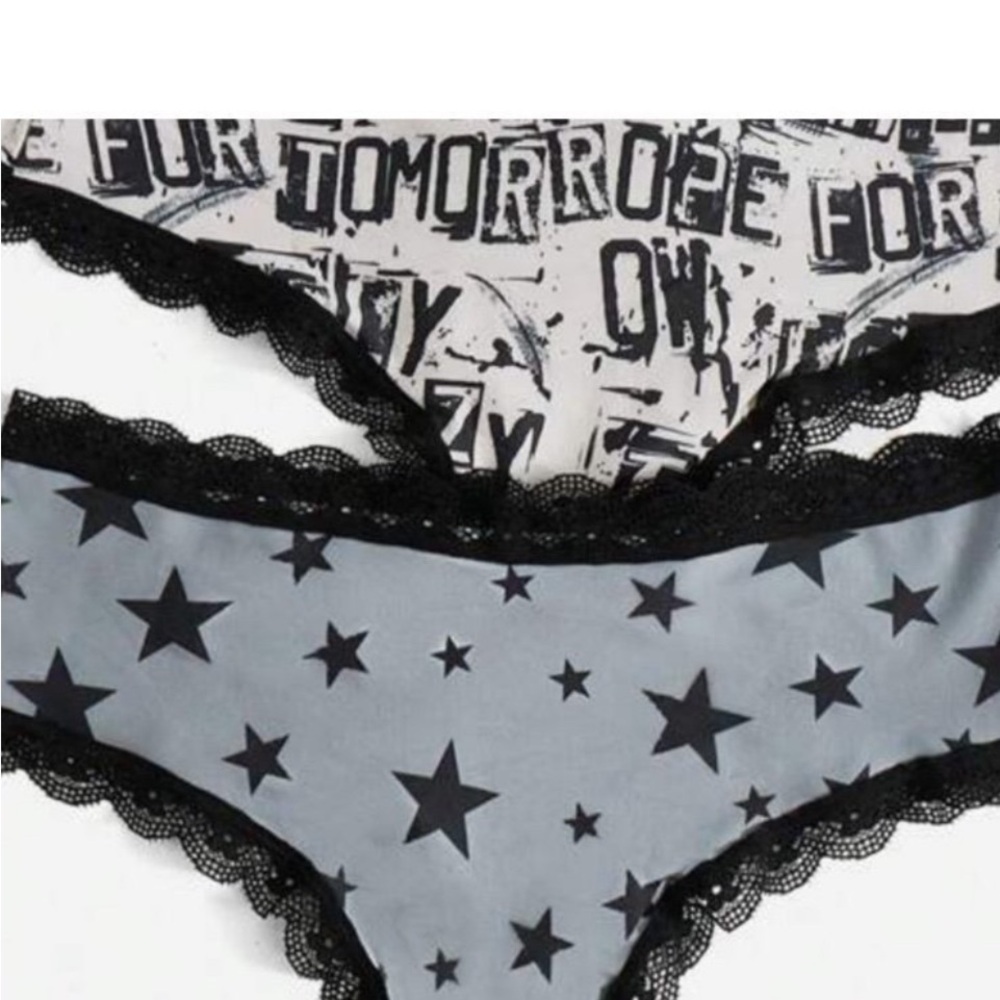 Starry Night Black and Gray Lingerie Set - Picture 7 of 11